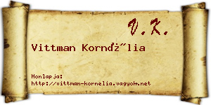 Vittman Kornélia névjegykártya